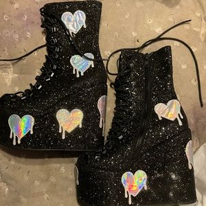 Dolls Kill Psychedelic Love Traitor Boots